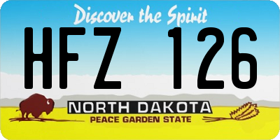 ND license plate HFZ126
