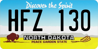 ND license plate HFZ130