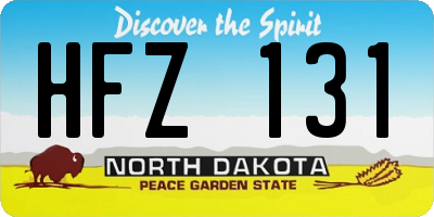 ND license plate HFZ131