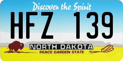 ND license plate HFZ139