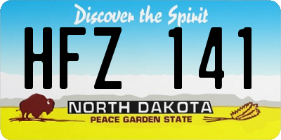 ND license plate HFZ141