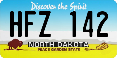 ND license plate HFZ142