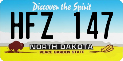 ND license plate HFZ147
