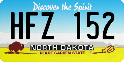 ND license plate HFZ152