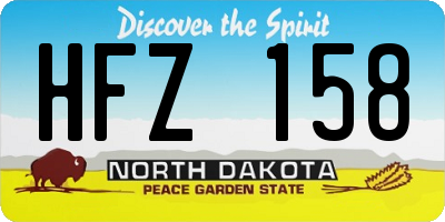 ND license plate HFZ158