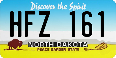 ND license plate HFZ161