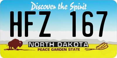 ND license plate HFZ167