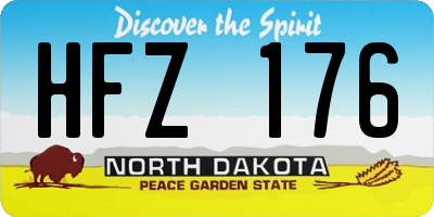 ND license plate HFZ176