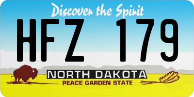 ND license plate HFZ179