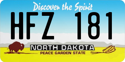 ND license plate HFZ181