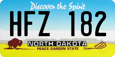 ND license plate HFZ182