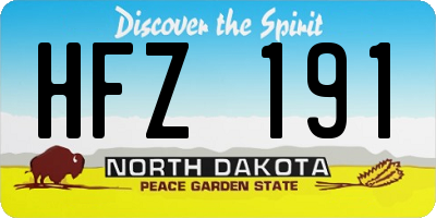 ND license plate HFZ191