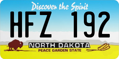 ND license plate HFZ192