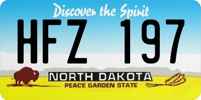 ND license plate HFZ197