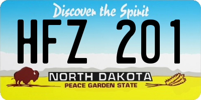 ND license plate HFZ201