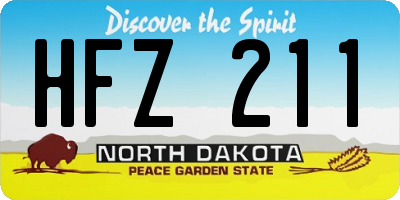 ND license plate HFZ211