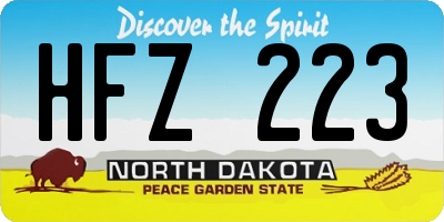 ND license plate HFZ223