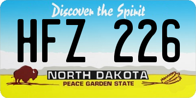 ND license plate HFZ226