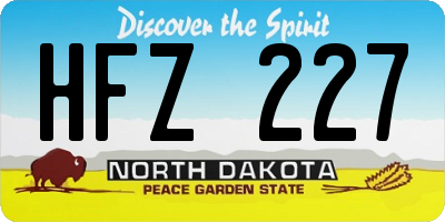 ND license plate HFZ227