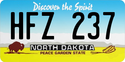 ND license plate HFZ237