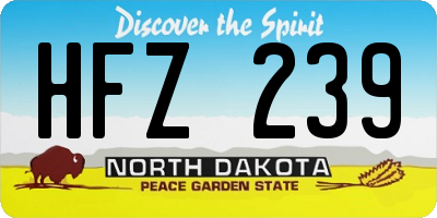 ND license plate HFZ239