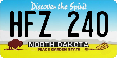 ND license plate HFZ240