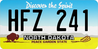 ND license plate HFZ241