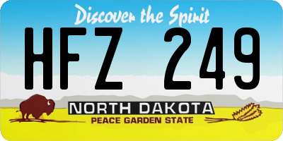 ND license plate HFZ249