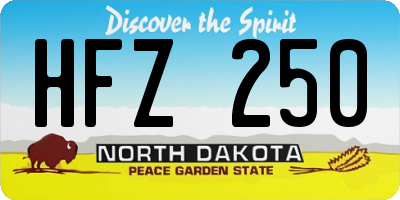 ND license plate HFZ250