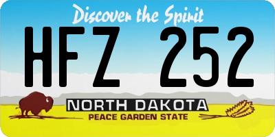 ND license plate HFZ252