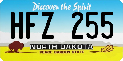ND license plate HFZ255