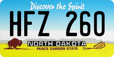 ND license plate HFZ260