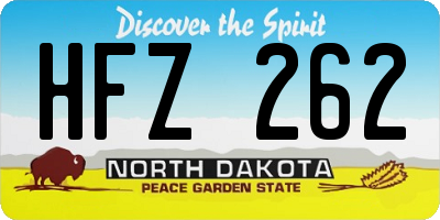 ND license plate HFZ262