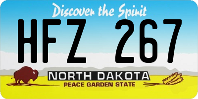 ND license plate HFZ267
