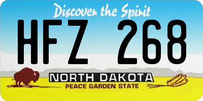 ND license plate HFZ268