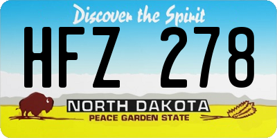 ND license plate HFZ278