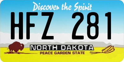 ND license plate HFZ281