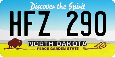 ND license plate HFZ290