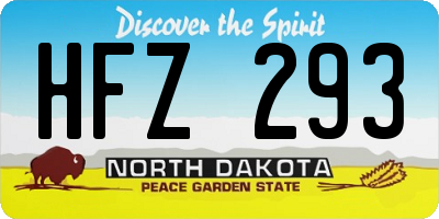 ND license plate HFZ293