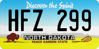 ND license plate HFZ299