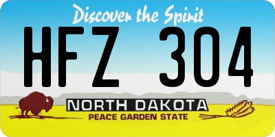 ND license plate HFZ304