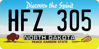 ND license plate HFZ305