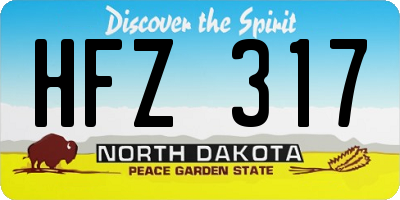 ND license plate HFZ317