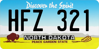 ND license plate HFZ321