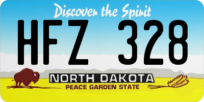 ND license plate HFZ328