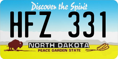 ND license plate HFZ331