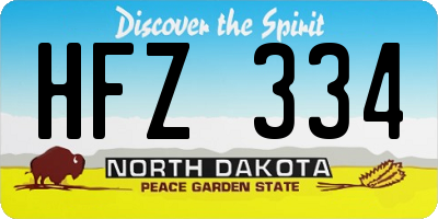 ND license plate HFZ334
