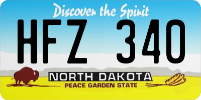 ND license plate HFZ340