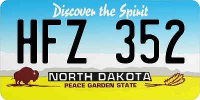 ND license plate HFZ352