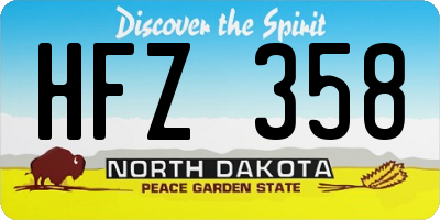 ND license plate HFZ358